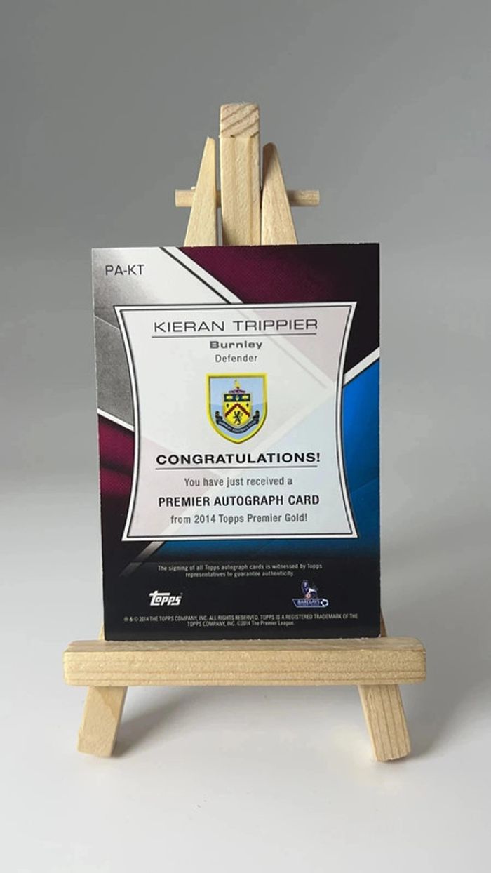 2014 Topps Premier League Gold Kieran trippier base set autographes Bur - photo numéro 4