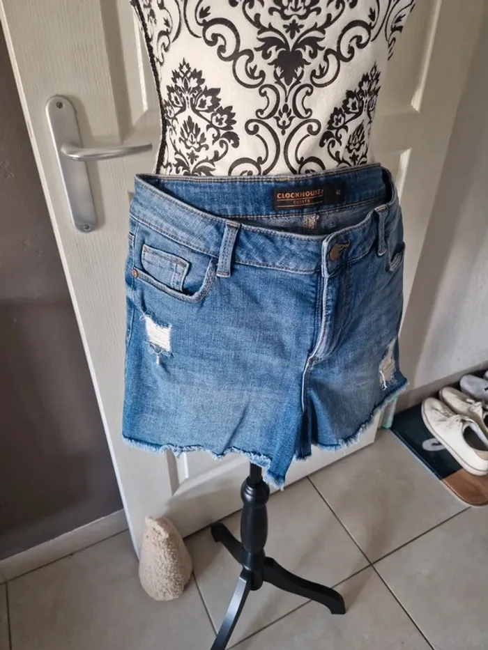 Short en jean taille 40 clockhouse - photo numéro 3