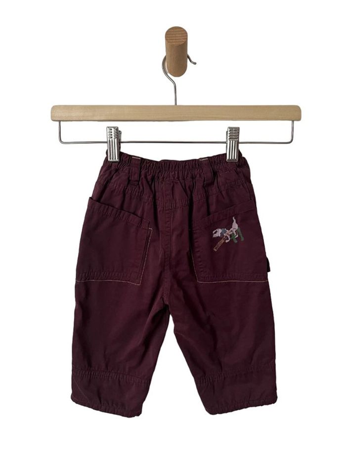 Pantalon confortable doublé couleur pourpre - Natalys 1 an (74cm) - photo numéro 3
