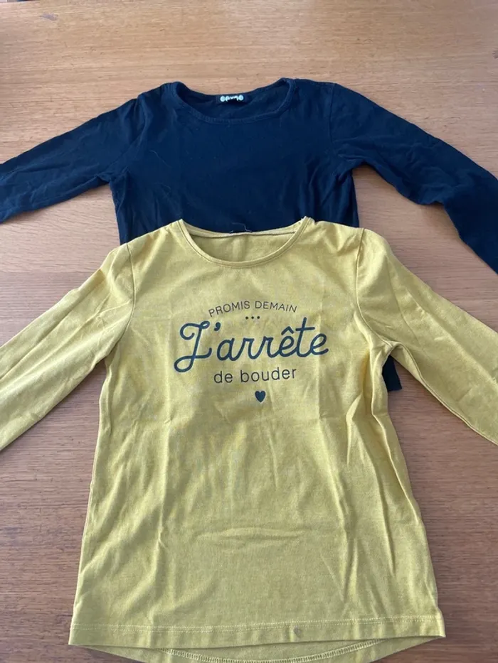Lot 2 T-shirt manches longues fille 8 ans