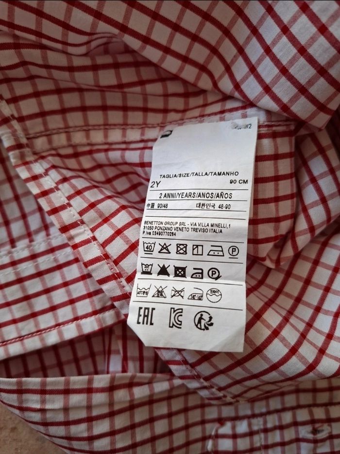 chemise à carreaux rouge garçon 2 ans 90 cm - photo numéro 3