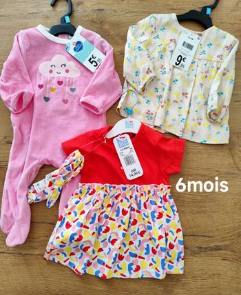Lot vêtements 6 mois fille neuf