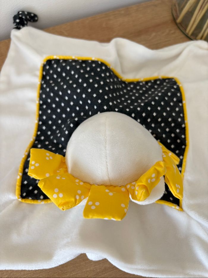 Doudou lion jaune noir pois blanc - photo numéro 4