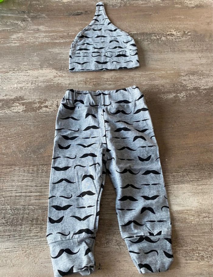 Ensemble pantalon pyjama + bonnet 6/9 mois - photo numéro 2