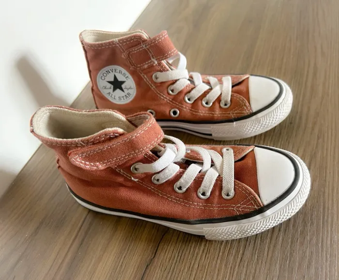 Converse montantes en tissu marron cognac taille 29 - photo numéro 4