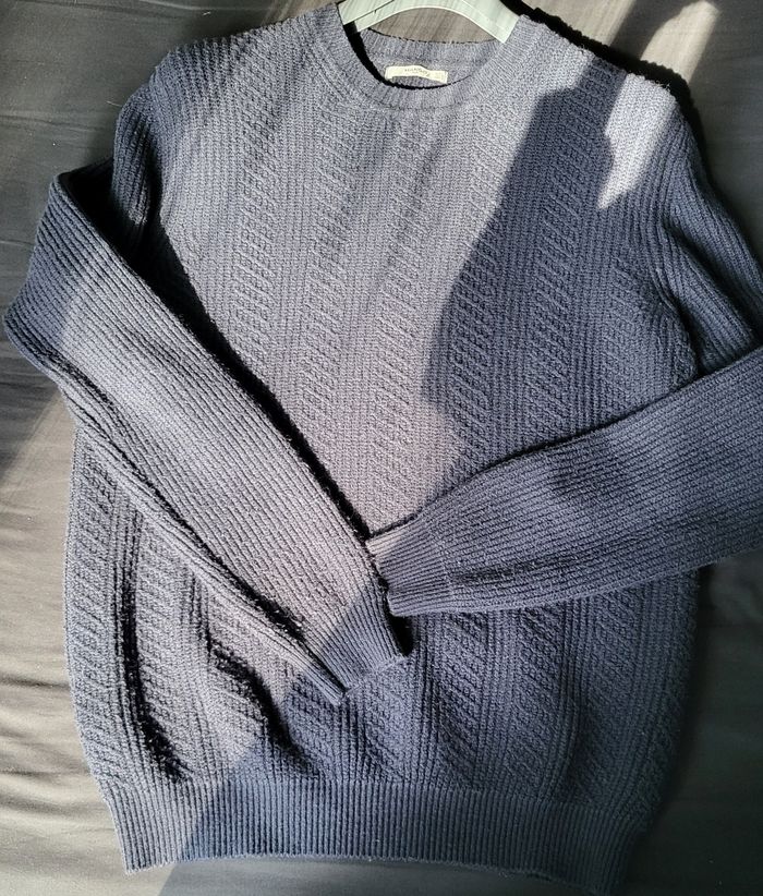 Pull en maille Mango taille L bleu marine en très bon etat mixte en très bon état. - photo numéro 5
