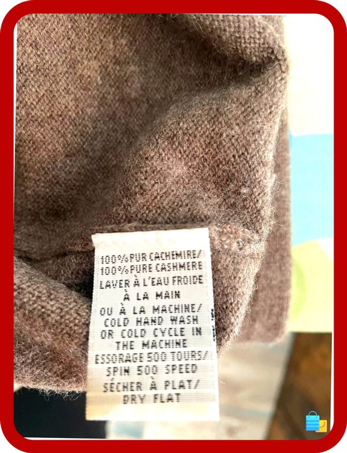 🧥 Pull col V marron 100 % cachemire – Homme – Taille M – Éric Bompard - photo numéro 5