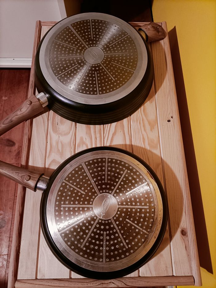 Lot 2 poêles Durandal + couvercles inox - photo numéro 2