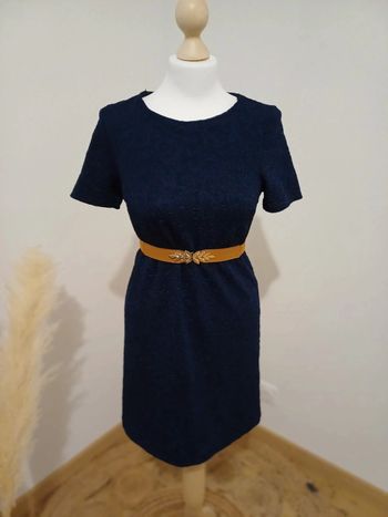 Robe bleue marine à motifs taille S 36