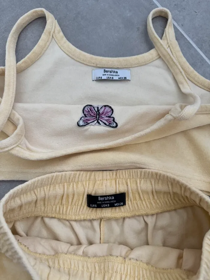 Ensemble velours short et top jaune Bershka - photo numéro 6