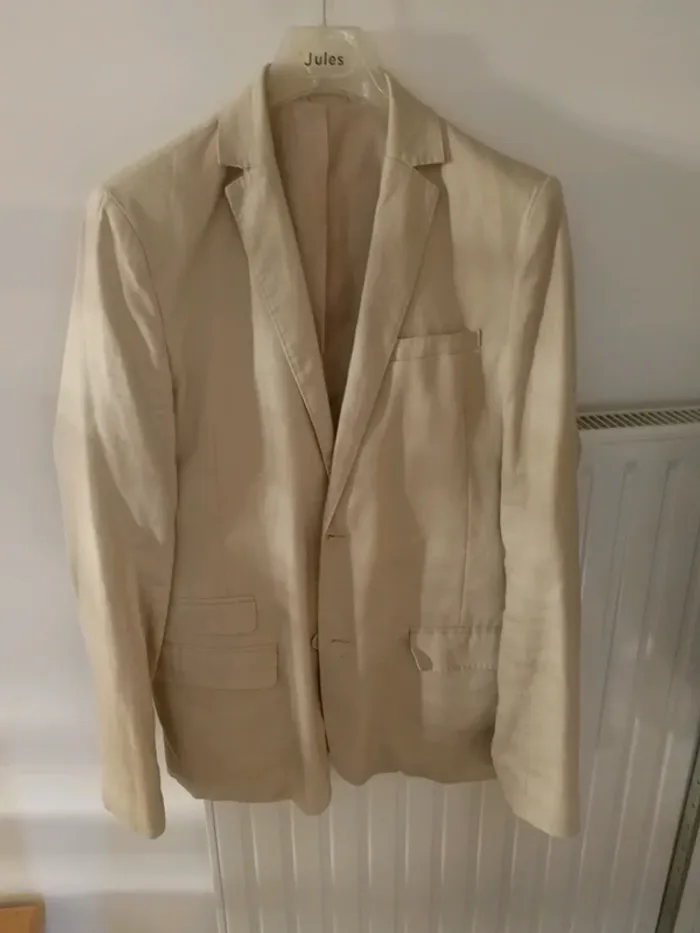 Veste costume lin beige