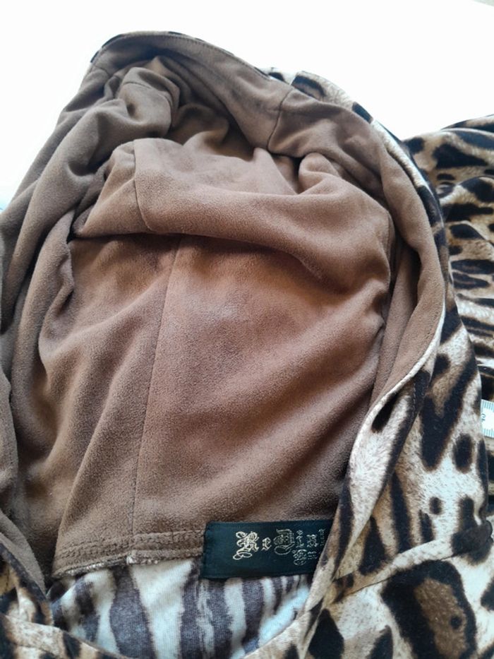 Veste capuche zip leopard brodé et strass Redial Luxury - photo numéro 13