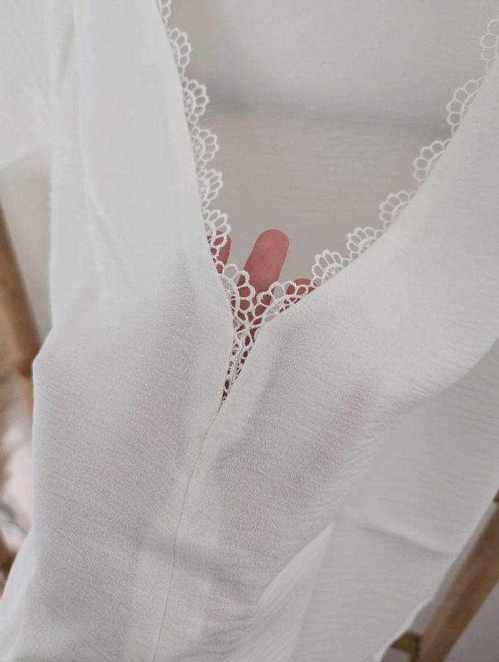 Magnifique blouse blanche Naf Naf avec broderie neuve - photo numéro 4