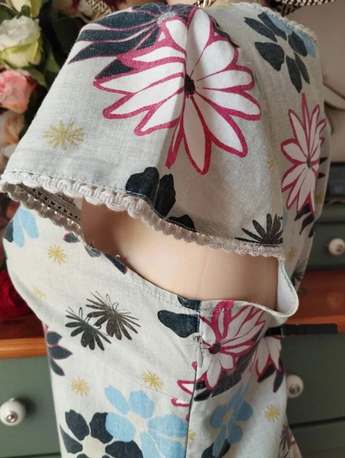 🌾Robe Fleurie en Lin & Coton Mistral T38/40🌾 - photo numéro 8