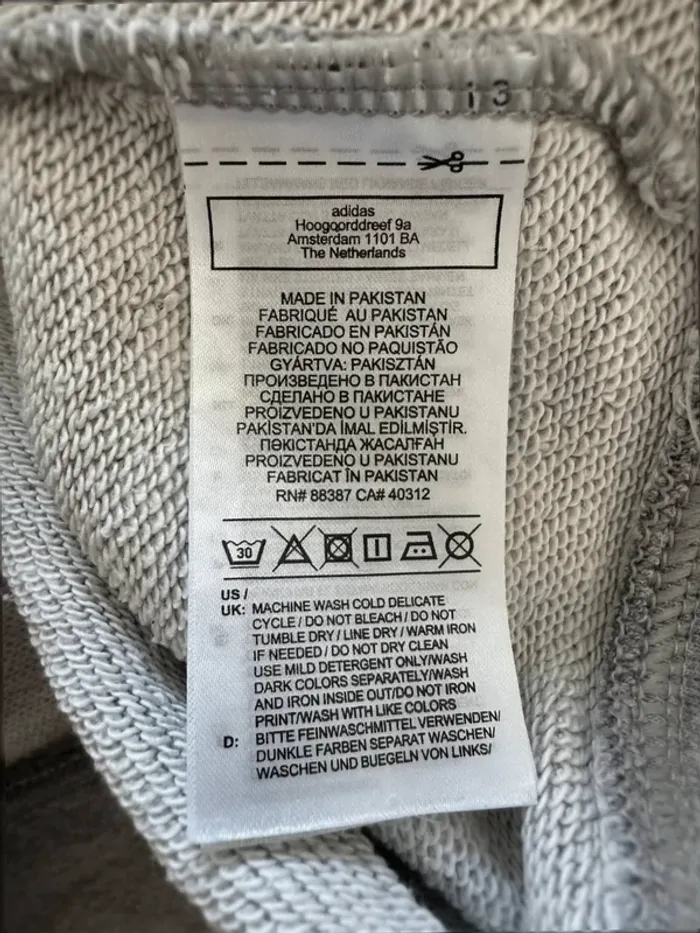 Adidas pull gris à capuche taille M en très bon état - photo numéro 7