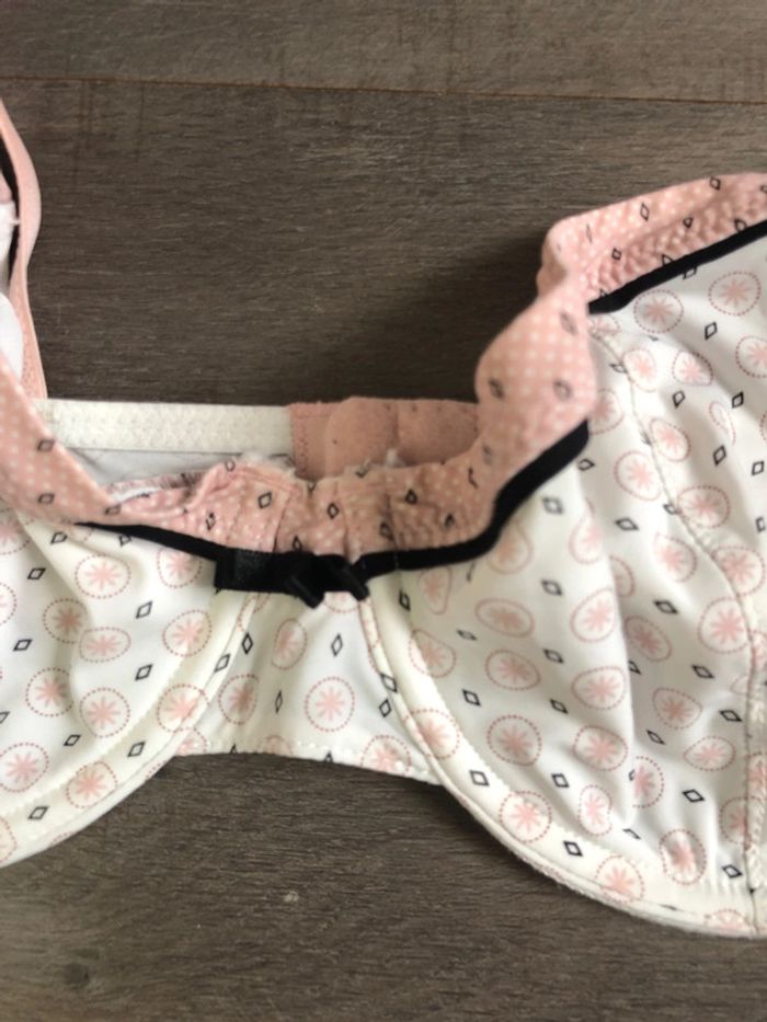 Soutien gorge Etam taille 90C crème et rose - photo numéro 3