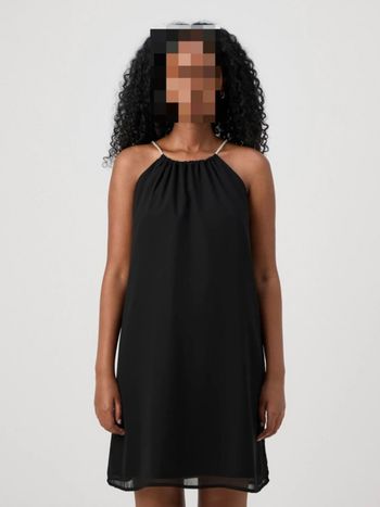 Vero Moda - Robe noire bretelles perles - Chic soirée T40-L