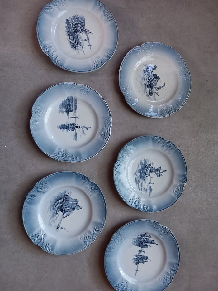 Lot de 6 assiettes décoratif ancienne vintage - photo numéro 1