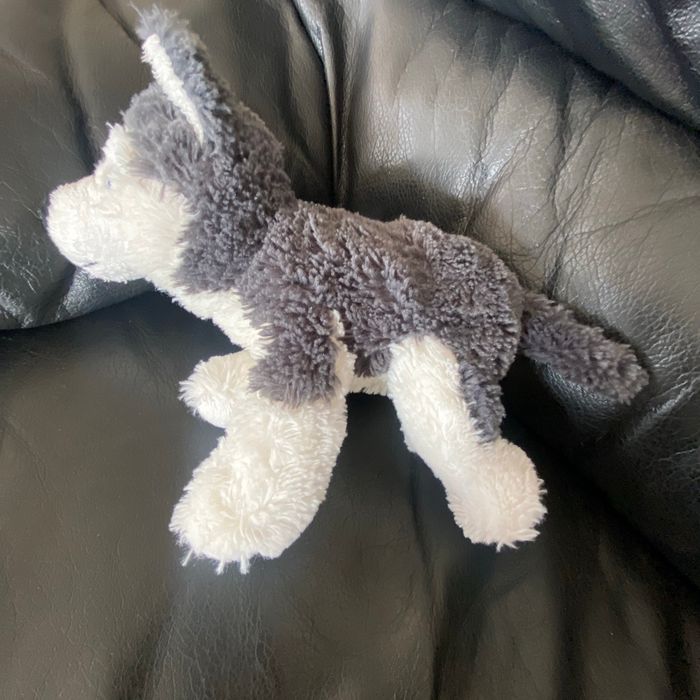 Peluche chien blanc et gris husky ikea 26cm - photo numéro 3