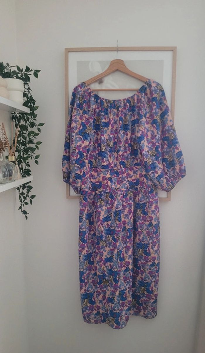 Robe mi-longue fleurie neuve 46 - photo numéro 6
