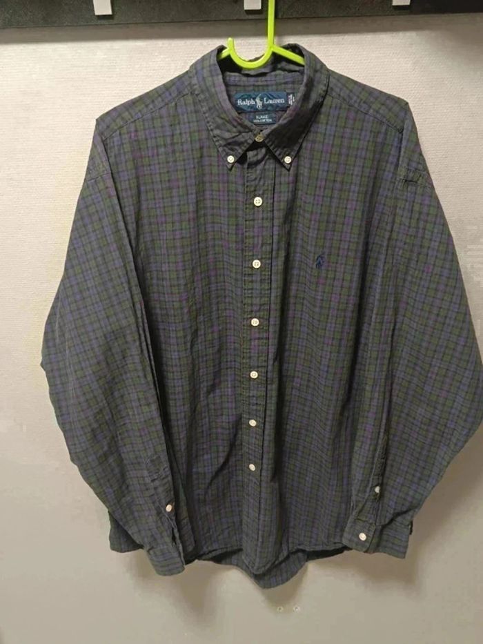 Chemise Ralph Lauren Vichy Vert & Violet - Vintage Y2K - photo numéro 2