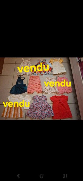 Lot de 4 robes et 1 combishort 12 mois