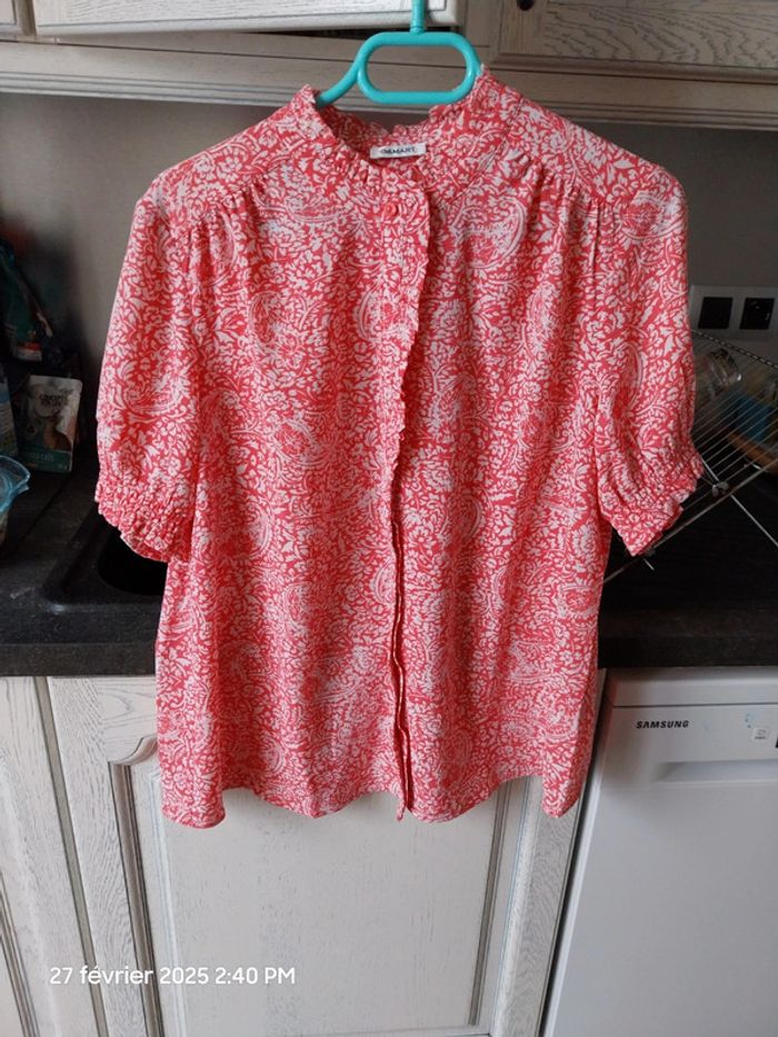 Chemisier fantaisie volantée - rose indien - taille 46 - DAMART - photo numéro 7