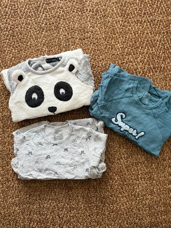 Lot de 3 pyjamas une pièce 74cm La Redoute/InExtenso
