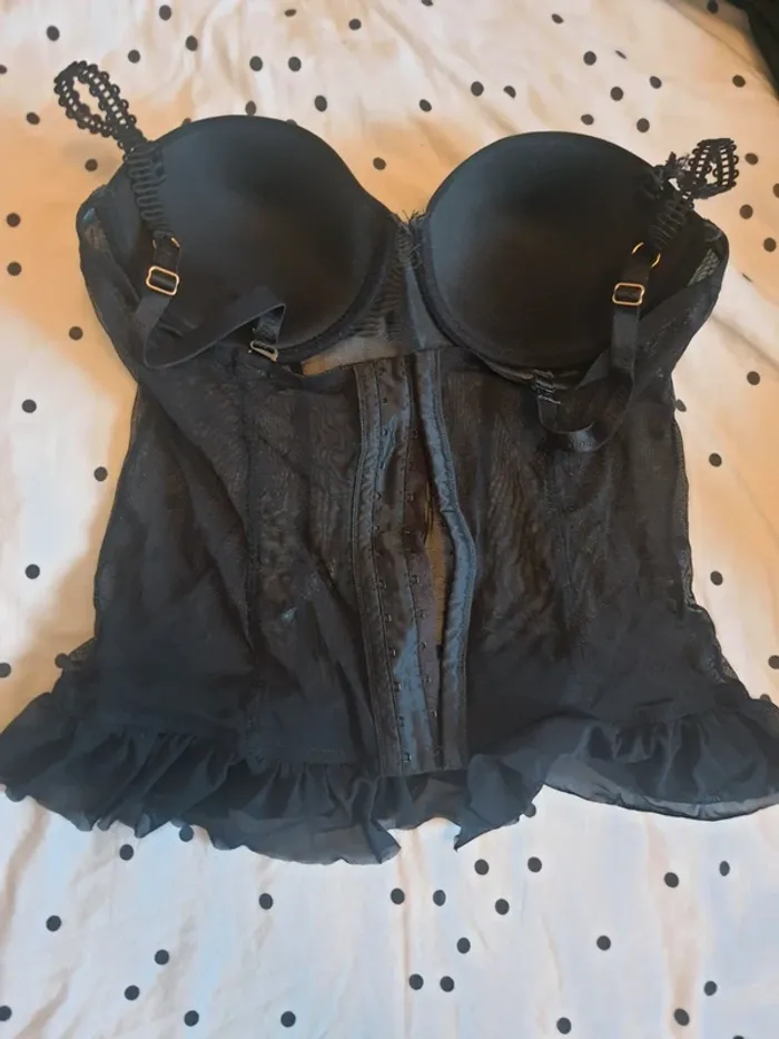 Bustier noir argent 95 B - photo numéro 4