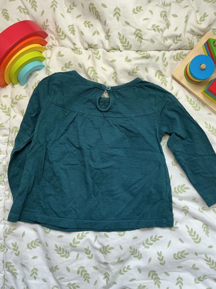 teeshirt manches longues bleu canard 2 ans okaidi - photo numéro 8