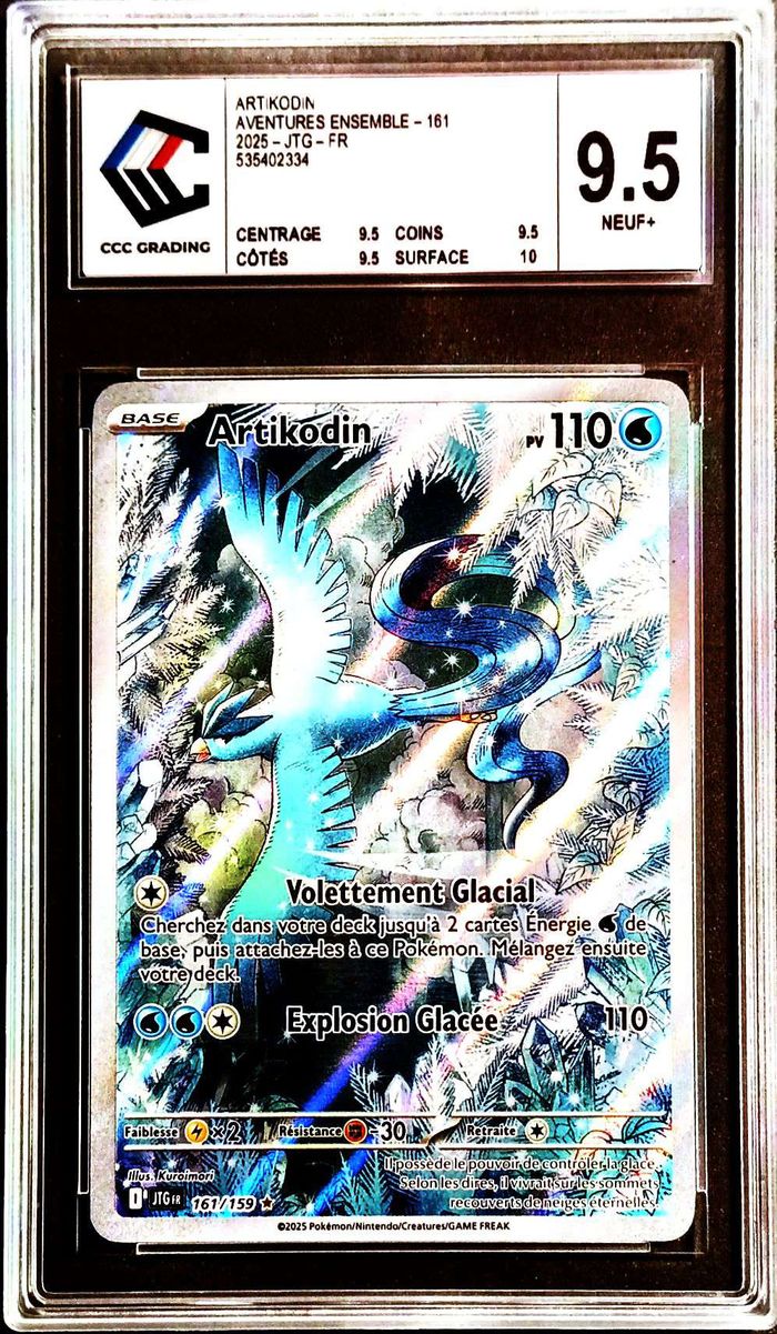Carte Pokémon - Artikodin (JTG 161) Aventures Ensemble - CCC 9,5 NEUF+ -Français