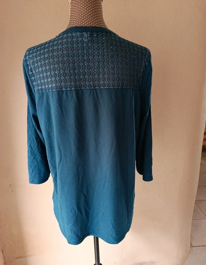 T-shirt manches longues bleu canard Taille M LH - photo numéro 7