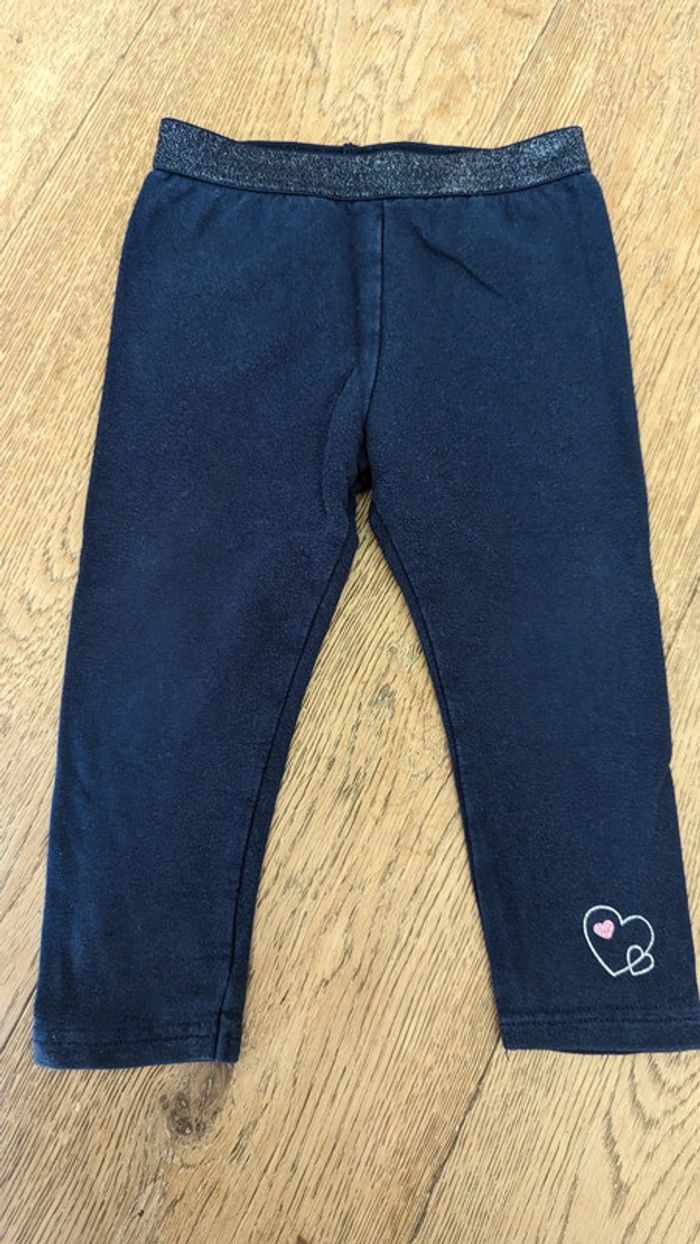 Legging marine grain de blé 24 mois