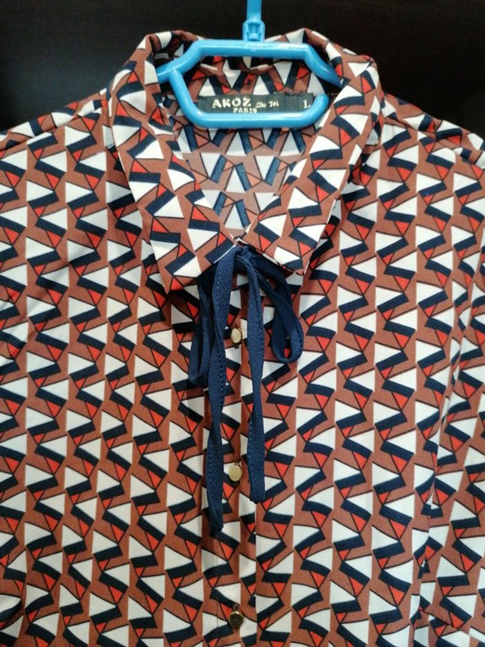 Chemisier rétro avec liens encolure - photo numéro 2