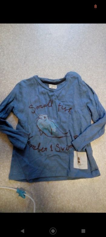 tee-shirt bleu phoque Mango