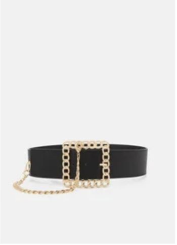 Ceinture femme noir et doré - Style large