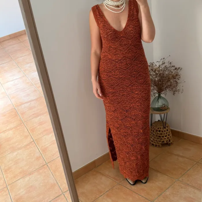 Robe Longue en Maille H&M Taille L - photo numéro 3