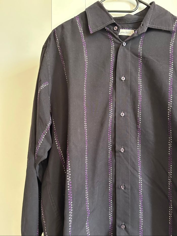 Chemise violette à rayures Homme C&A Taille XL - photo numéro 2