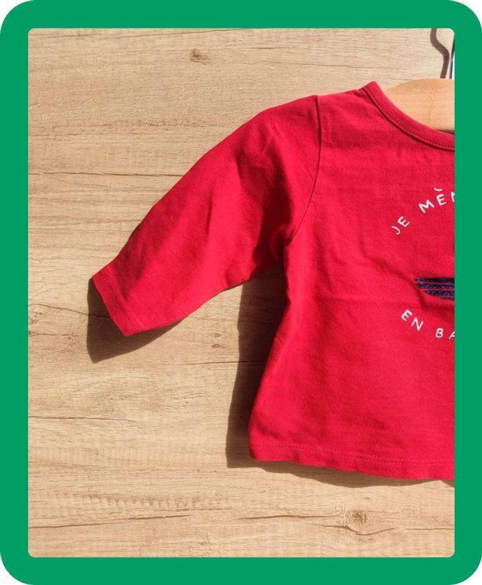 Tee shirt manche longue Rouge TAO 9 mois - photo numéro 2