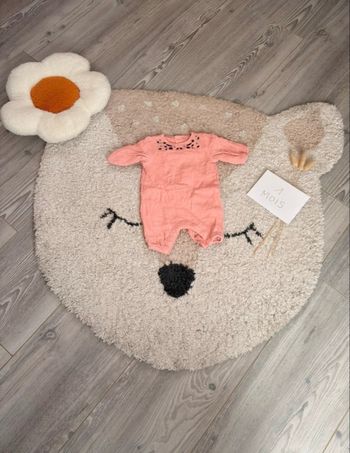 Combinaison Vertbaudet 1 mois fille fleurs gaze de coton
