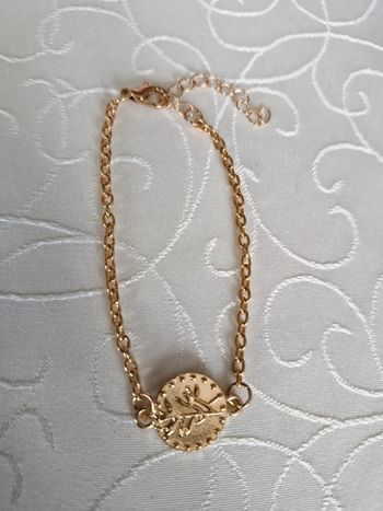 Bracelet médaillon feuille