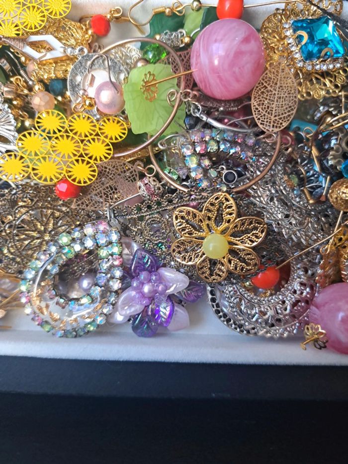 Lot de boucles d'oreilles pendante chic et élégante multicolore - photo numéro 7