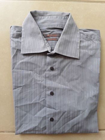 Chemise grise à rayures ML homme taille 4 BRICE TBE