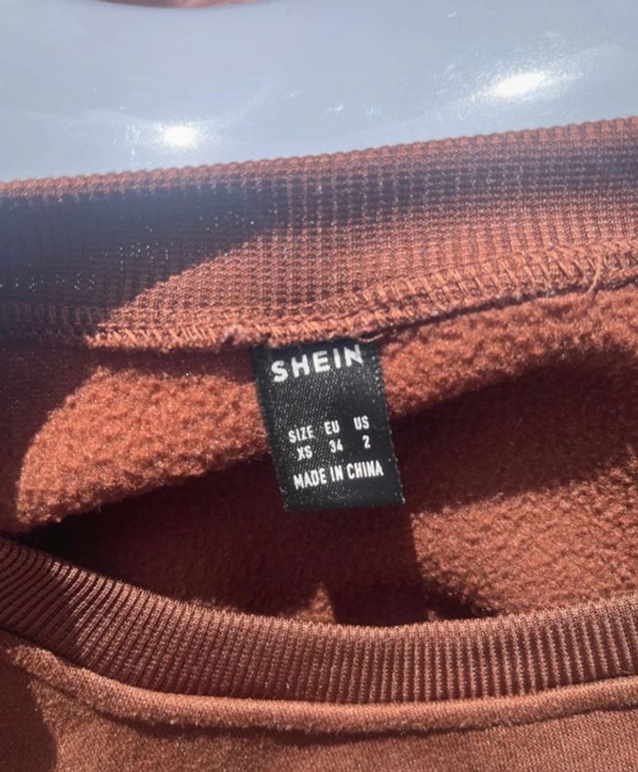Sweat marron SHEIN - Taille XS (34 / US 2) - Très bon état - photo numéro 4