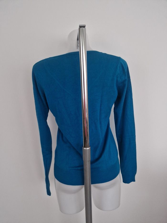 Pull fin col v bleu canard Mim - photo numéro 4