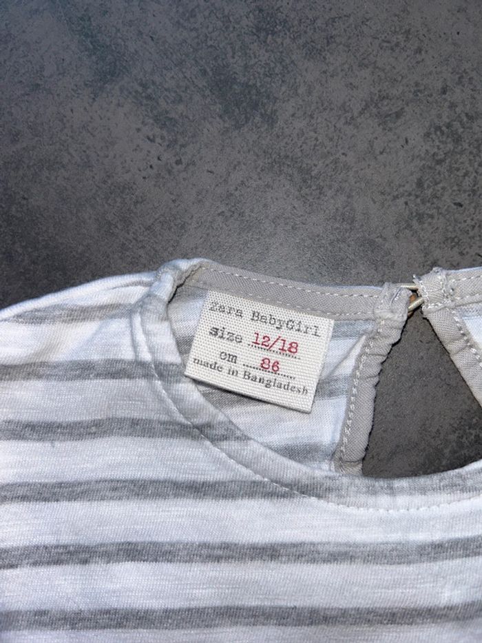 T-shirt manches courtes ample rayures bébé fille Zara - photo numéro 3