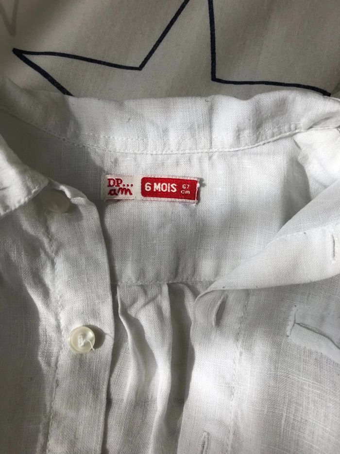 Chemise blanche DPAM 6 mois 67 cm - photo numéro 2