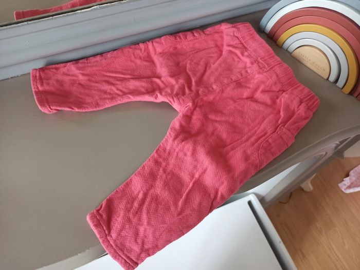 Ensemble t-shirt blanc et pantalon rose 9 mois - photo numéro 9