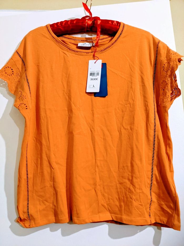 Blouse tunique chemisier jaune moutarde Cyrillus taille L neuf