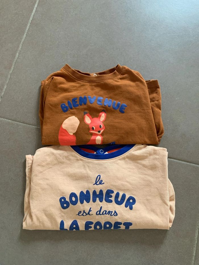 Lot 2 tee-shirt manches longues 18mois Kiabi - photo numéro 4